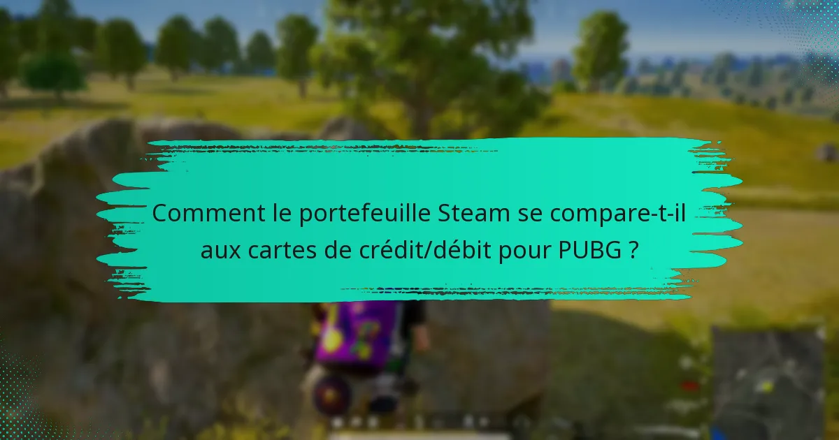 Comment le portefeuille Steam se compare-t-il aux cartes de crédit/débit pour PUBG ?