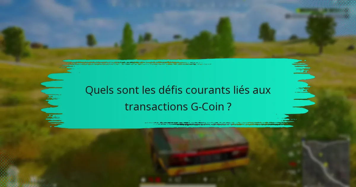 Quels sont les défis courants liés aux transactions G-Coin ?